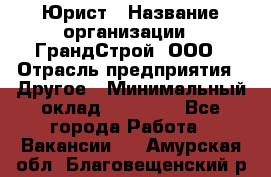 Юрист › Название организации ­ ГрандСтрой, ООО › Отрасль предприятия ­ Другое › Минимальный оклад ­ 30 000 - Все города Работа » Вакансии   . Амурская обл.,Благовещенский р-н